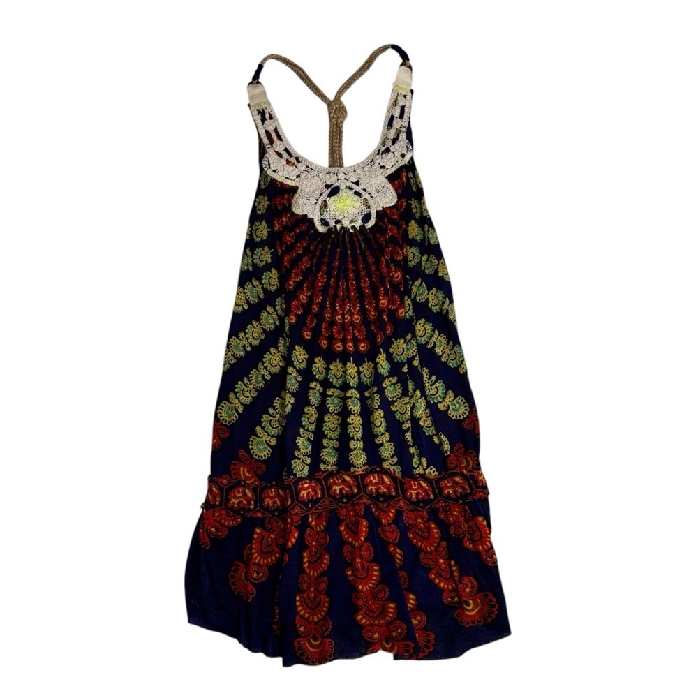 Free People Blue and Orange Print Top Tank Dress
Size SM Embroidery Swim Cover - Picture 13 of 14